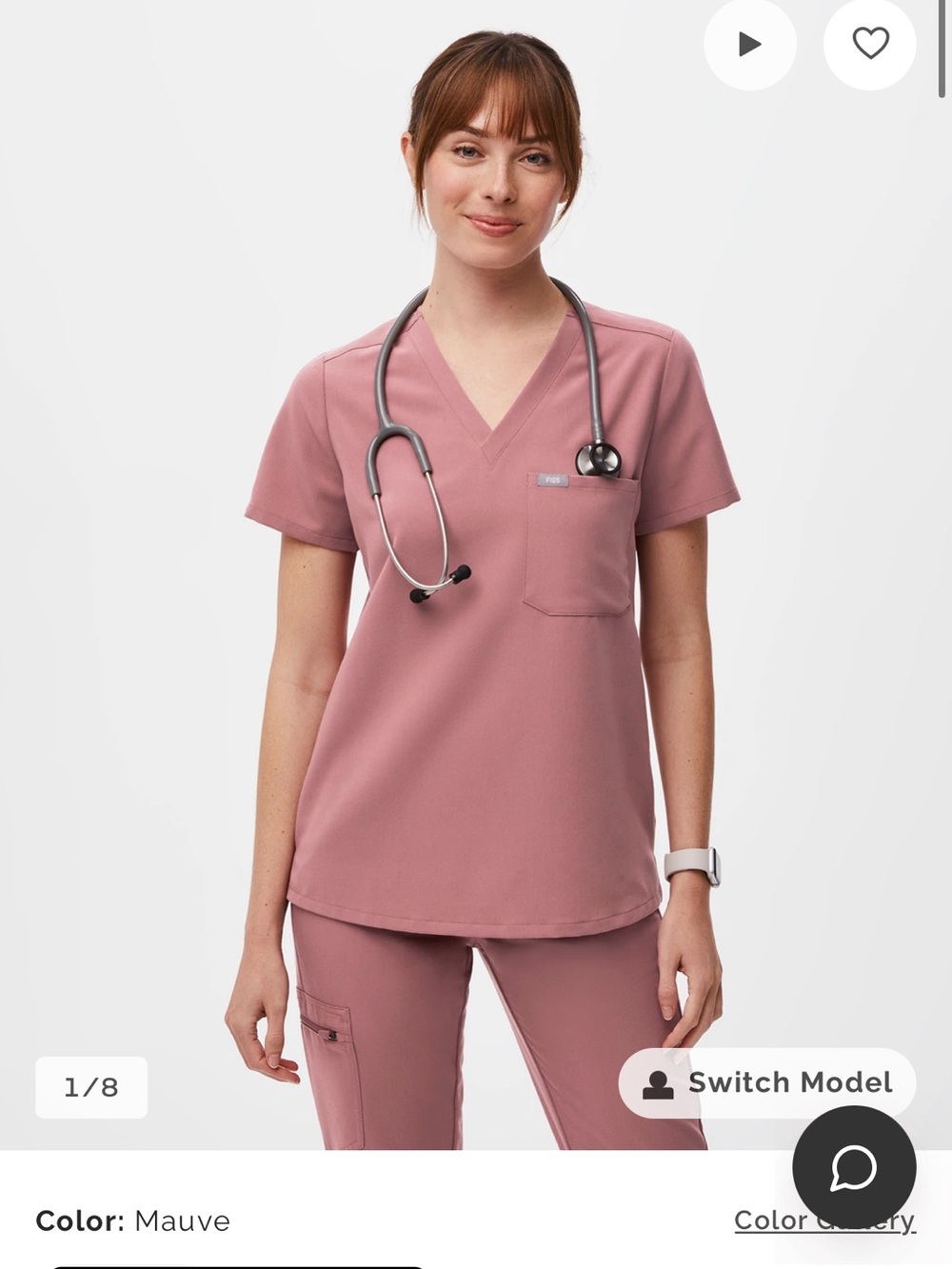 Figs Women's Mauve Scrub Set